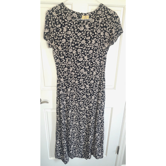 Vintage LIMITED AMERICA Women’s 90s Floral Maxi Dress Sz 8 Tie Back Whimsigoth - Picture 1 of 14